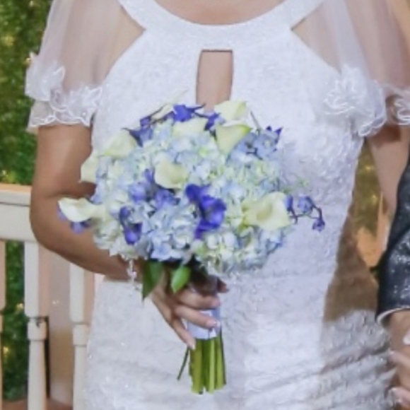 White Sequin Embellished Sweetheart Wedding Gown - Picture 5 of 10